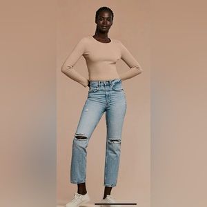 NWOT NUUDS LONG SLEEVE RIBBED CREWNECK BODYSUIT